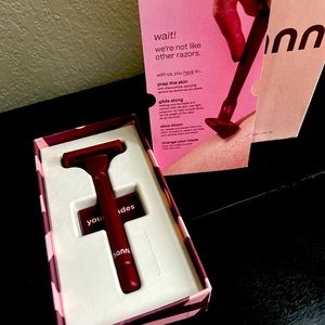 Hanni The Weighted Metal Razor Kit w/ 5 Blades for Women In Burgundy - NIB